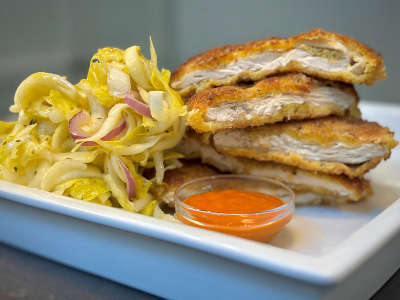 CHICKEN MILANESE WITH CALABRIAN SPICED BREADCRUMS